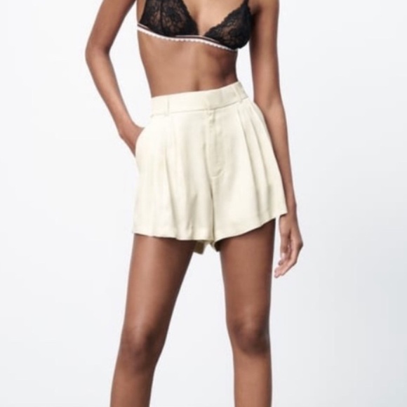 Zara Pants - ZARA satin effect pleated shorts
